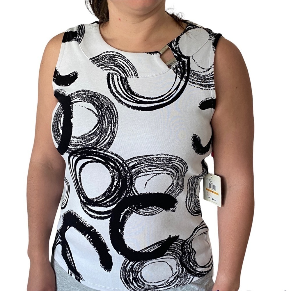 Rafaella Hypnotic Daydream Blouse White and Black Size S